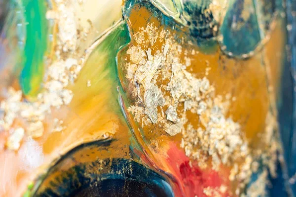 Vera Veldman kunst op werk met goud